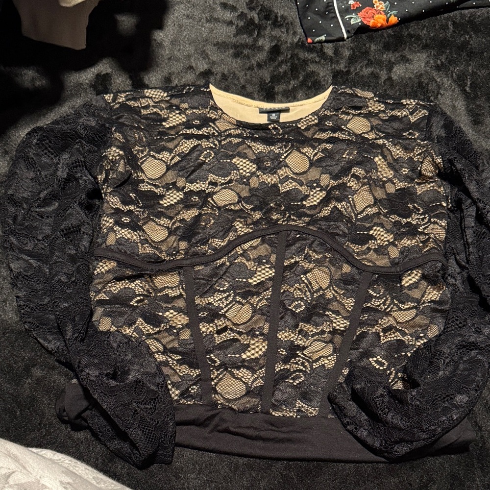 Torrid Black Lace Bodysuit